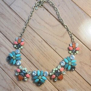 Stella & Dot Turquoise, Coral, Green Floral Necklace